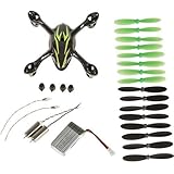 Hubsan Crash Pack for X4 H107C Quadcopter, Includes Body Shell, 8x Pair of Black and Green Propellers, Flight Battery, 4x Rubber Feet, 2x Motors, Black/Green