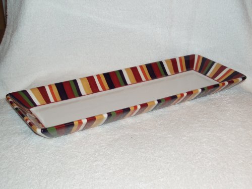 The Pampered Chef Simple Additions Striped Rectangle Platter