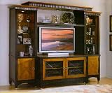 Entertainment Center Cherry And Black Finish