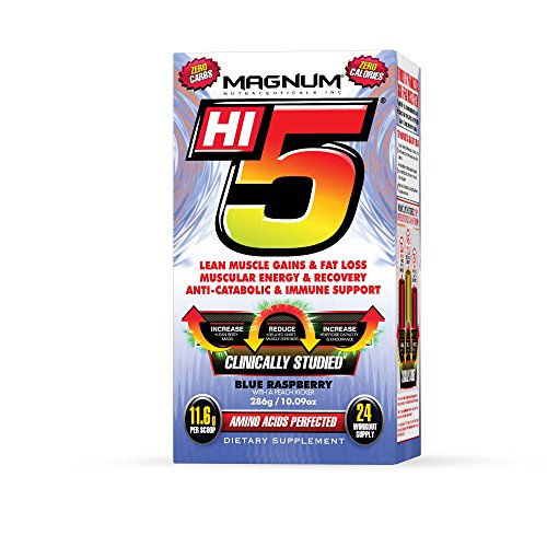 Magnum Nutraceuticals Hi5 Blue Raspberry with a Peach Kicker - BCAA Powder
