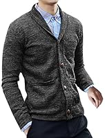 Allegra K Mens Outwear Button Up Shawl Collar Cardigan