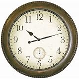 Product details for Infinity Instruments Antiqued Green Metal Wall Clock