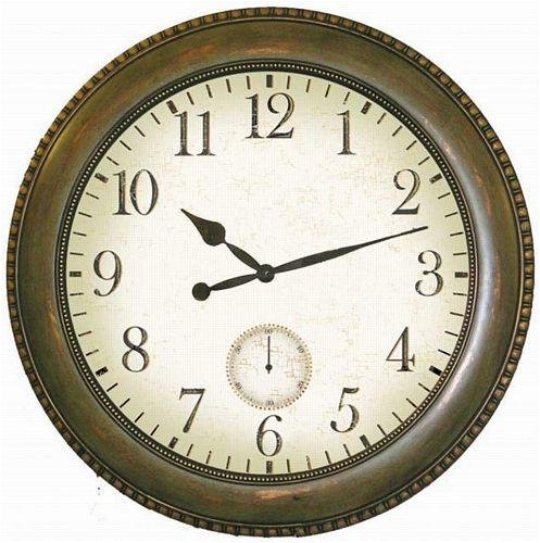 Kitchen: Infinity Instruments The Tudor Verdigris   Antique Gold Finish Resin Wall Clock