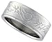 Jewelry : Surgical Steel 5/16' (8mm) Flat Band Ring with Tribal Pattern