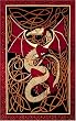 Red Dragon & Celtic Knot Indian Bedspread, Twin Size