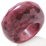 Carved Pink Rhodonite Faceted Dome Ring