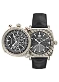 Nautica A43001G Gents SPETTACOLARE DUO Titanium Chronograph Flip Watch With Black Leather Strap