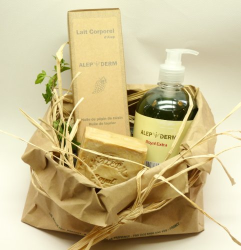 100% Naturkosmetik: Aleppo Oliven&ouml;l Seife, Duschgel (500 ml) & Bodylotion mit TRAUBENKERN&Ouml; Preisvergleich