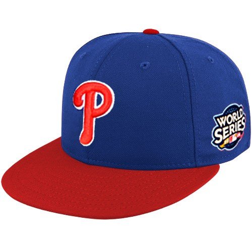 MLB New Era 5950 FITTED Philadelphia PHILLIES 7-3/8 2009 World Series Alternate BLUE Hat Cap Authentic 59Fifty