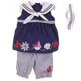 Infant Baby Girls Clothes Spring NAVY 3Pc SAILOR Set BT Kids 3-24M
