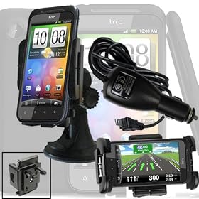 IMOOVE - Kit Support Auto Voiture HTC INCREDIBLE S / HTC CHACHA / HTC SALSA / HTC DESIRE / DESIRE HD / HD 7 / WILDFIRE / BUZZ / HERO + Chargeur Auto