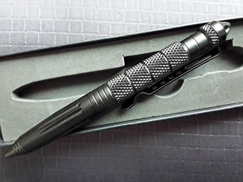 Self Defense Tactical Pen with Glassbreaker Tool Multifunction Anti-skid(Black)