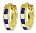 14k Solid Gold Hoop Earrings with Natural Sapphires & White Topaz.
