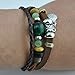 November's Chopin Unique Beads Braided Leather Adjustable Wrap Bracelet