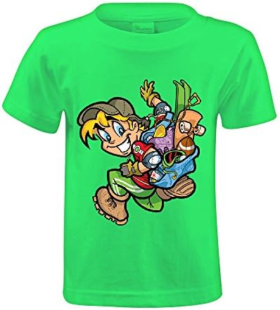 Cutestory Young Blonde Boy Is A Super Sports Fan Kids Design Cotton T Shirts Green
