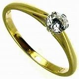 9ct White Gold Ladies 14 Carat Diamond Solitare Size I