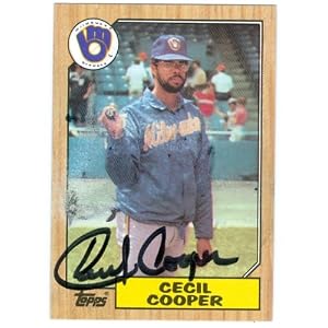 Buy Cecil Cooper Autographed Hand Signed MLB Baseball Card (1987 Topps) (RB)