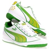 PUMA Speed Star Indoor Soccer Shoes (White/Classic Green/Team Yellow)