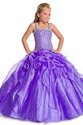 Girls Crystals Crystal Lace-Up  Organza  Ball Gown Pageant Dress/Party Dress 