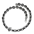 Stainless Steel and Black IP-plated Skull with CZ Necklace