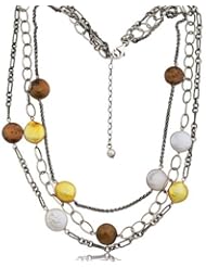 Sterling Silver Multi-Colored Pearl Chain Necklace