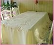 Elegant Embroidery Roses Large Table Cloth 69"x124"