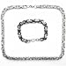 Schmuck : Set Königskette Panzerkette Armband Halskette Edelstahl Schwarz o. Silbern 55 cm