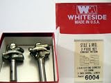 6004 CARBIDE-TIP 2 PC STRAIGHT STYLE STILE AND RAIL ROUTER BIT SET 1-5/8 DIA X 7/8 CL X 3/8 REVEAL