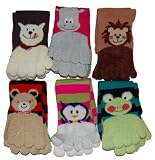 Gravity Funky Plain Striped Lion Frog Dog Bear Reindeer Penguin Assorted Toe Socks (One Size Fits Most) - 6 Pack