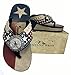 Montana West Ladies Flip Flops Texas Lone Star Flag Navy Blue