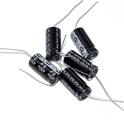Cary 5pcs 450v 8uf 105c Long Copper Leads Axial Electrolytic Capacitor Audio Amps