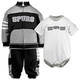 adidas San Antonio Spurs Infant Black 3-Piece Creeper, Jacket & Pants Set