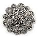 Vintage Swarovski Crystal Floral Brooch (Antique Silver) Vintage Swarovski Crystal Floral Brooch (Antique Silver)