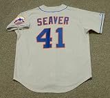 TOM SEAVER New York Mets 1969 Majestic Cooperstown Throwback Away Baseball Jersey, 2XL