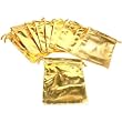 12 Pouches Gold Gift Bags Drawstring Jewelry Favor 5"