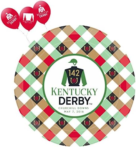Kentucky Derby 142 9in. Party Plates - 8 Pack, Plus 3 Free Derby Balloons!