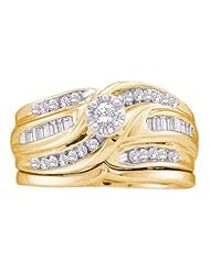 0.50CTW ROUND/BAGG DIAMOND BRIDAL SET