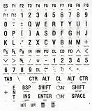 Braille and Large Print English Letters Keyboard Stickers - Overlays - Labels for the Blind & Visually Impaired (White Stickers with Black Letters)