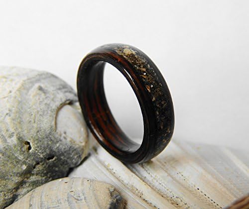 Wenge Bentwood Ring with Beach Sand Inlay Wooden Wedding Band