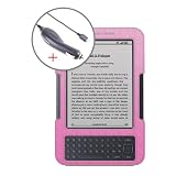 DURAGADGET New Pink Genuine Leather Case/Cover With Adjustable Stand For New 2010 Amazon Kindle 3 & Car Charger, Amazon Kindle 3 Case, Amazon Kindle 3g case, Amazon Kindle Wi-Fi Case, 6" Display, Kindle Graphite, Latest Generation