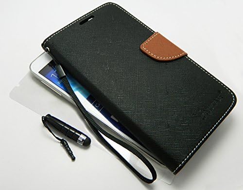 Samsung Galaxy Note 3 Protective Wallet Case Cover (Black/Brown)