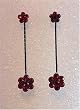 Earrings - E128 - Swarovski Crystal Flower Drop ~ Siam (Red)
