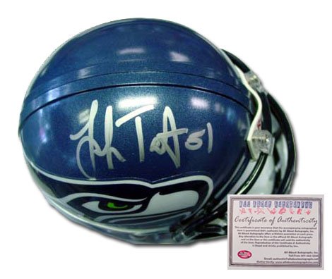 Lofa Tatupu Seattle Seahawks NFL Hand Signed Mini Helmet