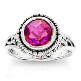 Sajen Sterling Silver Rainbow Pink Quartz Ring, Size 7