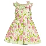 Bonnie Jean Light Green Floral Cotton Easter Spring Dress Girl 12M-4T