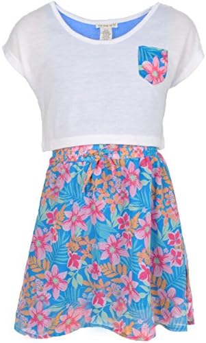 One Step Up Big Girls' "Tropical Layer" Dress - white, 10 - 12