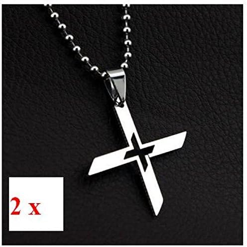 2pcs/lot Anime Super Heroes Stainless Titanium Steel Silver Fashion Pendant Necklace (Type 15)