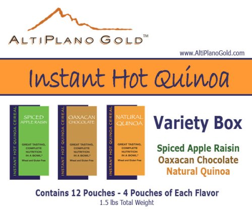 AltiPlano Gold Gluten-Free High Fiber Whole Grain Instant Hot Quinoa Cereal: Variety Box Sampler