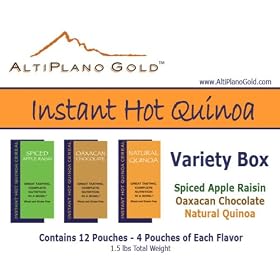AltiPlano Gold Gluten-Free High Fiber Whole Grain Instant Hot Quinoa Cereal: Variety Box Sampler
