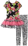 Rare Editions Girls 2-6X Floral Zebra Tutu Legging Set